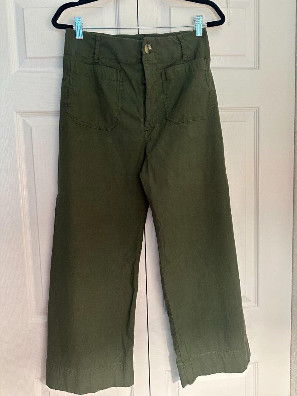 Anthropologie Maeve Colette High-Rise Wide-Leg Cropped Pants in Magic Fabric 30 - Picture 4 of 7